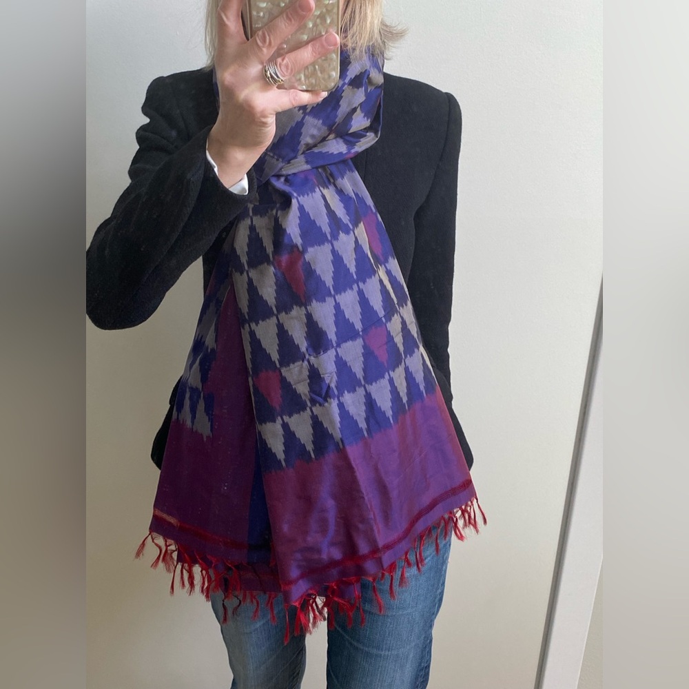 Large Silk Batik Scarf in excellent condition